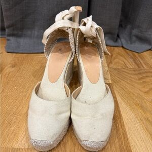 Castaner Women's Cream Espadrille Wedges